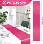 12 Pack Hot Pink Satin Table Runner 12 x 108 Inch Long Premium Table Runners - Image 2