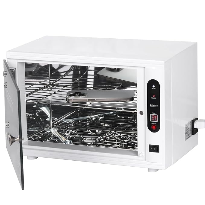Nail Tool Cleaning Cabinet, Large Capacity Cleaner Box Cleaner Cabinet Cleaning Machine Barber Tool Box Nails Art Tool Equipment for Salon, Spa, Barber