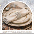 Crystal Metal Napkin Rings Set, Elegant Wedding/Party Table Decor, Shiny - Image 4