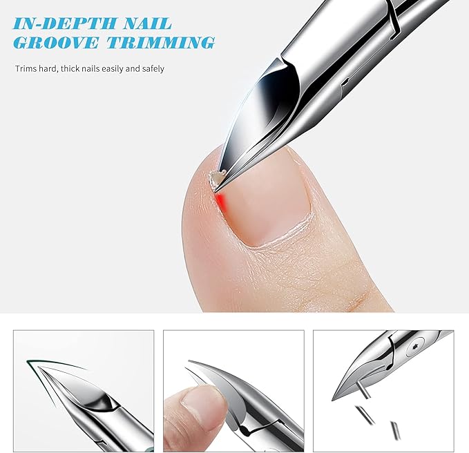 FVION Toenail Clippers, Professional Thick & Ingrown Toe Nail Clippers for Men & Seniors, Velvet-Soft Handle Toenail Cutter/Colorful Nail Clippers, High Grade Stainless Steel