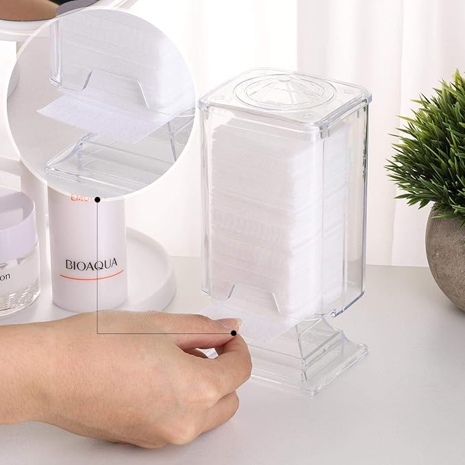 650 Pcs Lint Free Nail Wipes with Clear Acrylic Gel Polish Pad Storage…