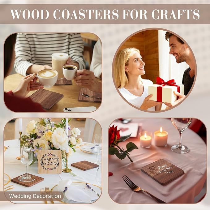 150 Pcs Unfinished Wood Coasters - Image 6