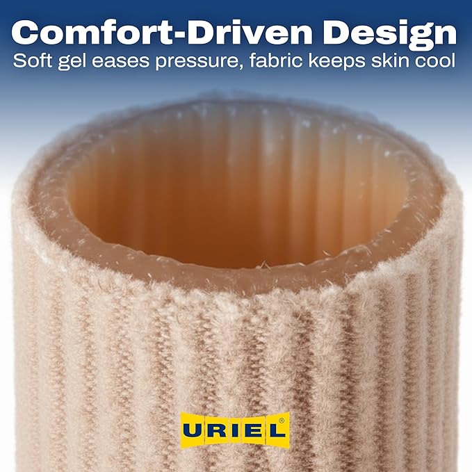 URIEL Silicone Toe Sleeves – Cuttable Toe Cushions for Corns, Calluses, Blisters and Ingrown Nails – Soft Protective Tubes for Comfortable Everyday Wear