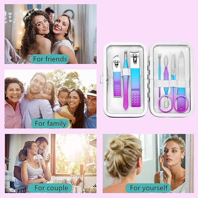 Manicure Set Nail Clipper Set Women Men Travel Nail Clipper Kit Personal Care Tools with Portable Case Manicure Tools Grooming Kit for Men Women Teens Family Friends