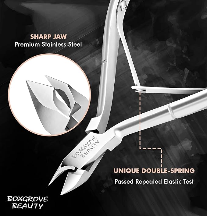 Professional Cuticle Cutter & Pusher Trimmer Manicure Tools with Double Spring– Perfect Nail Care Tool for Manicure & Pedicure Beauty at Home/Spa/Saloon (Silver Pack of 2)