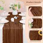 Pesonlook Cheesecloth Table Runner Brown, 10 Pack 17.7x108 inch, Long | Rustic - Image 3