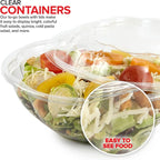 Stock Your Home 24oz Clear Plastic Salad Bowls - Image 5