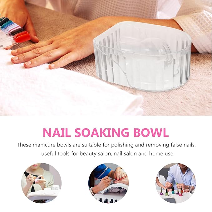 Nail Soaking Bowl: Acrylic Manicure Tray for Softening Cuticles & Removing, Stylish Design for Home Salon Use for Home Nail Salon Supplies Polishing Remover Treatment