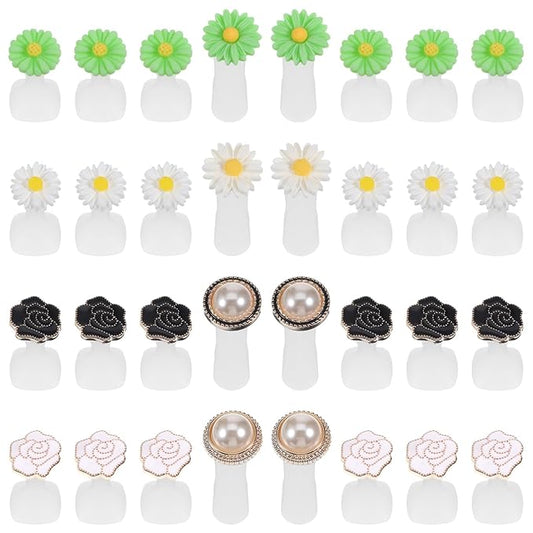 32 Pieces Silicone Toe Separators 2 Styles Toe Separators for Pedicure Comfortable Toes Spreaders Toes Dividers Manicure Pedicure Tools for Nail Salon Nail Art Accessories