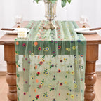Flower Table Runner Floral Daisy Summer Birthday Party Garden Wedding Decor | - Image 2