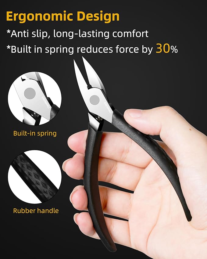 Straight Nail Clipper, Heavy Duty Straight Toenail Clippers for Thick Toenails or Ingrown, Stainless Steels Toe Nail Nipper Cutter with Non-Slip Handle for Seniors, Men, Women