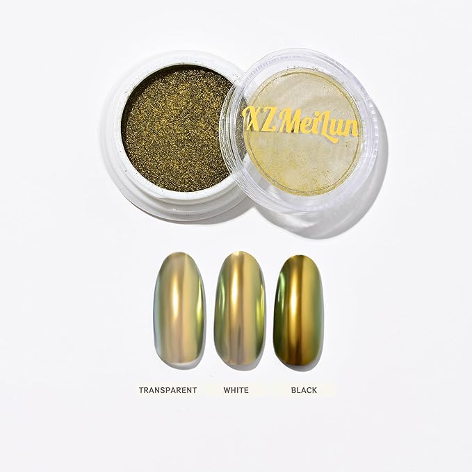 Chameleon Chrome Nail Powder, Big-Capacity 0.8g Aurora Green Turns Orange Mermaid Aurora Powder Pigment Pearlescent Nail Art Glitter Decoration, Can mixed With Builder Gel Nail Polish For Use