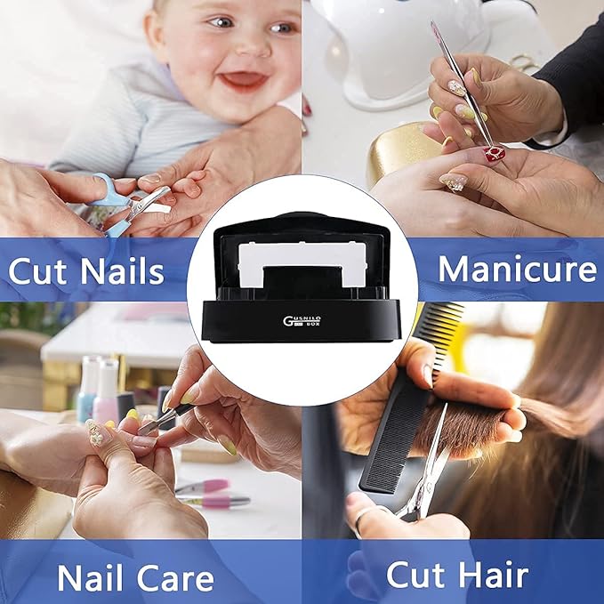 Gusnilo Nail Tool Sterilizer Box Plastic Disinfectant Container Barbicide Disinfectant Tray for Nail Tools, Tweezers, Hair Salon, Spa and Trimmer Manicure Equipment (Black)