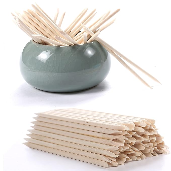 400Pcs Orange Wood Sticks for Nails, HOOMBOOM Double Sided Cuticle Pusher Remover Nail Art Manicure Pedicure Tool