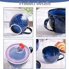 24 oz Ceramic Soup Mug with Handle & Lid, Large Microwave Safe Soup Bowl - Image 4