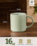 famiware Coffee Mug Set for 4, Star 16 oz Catering Mugs Cup Set - Image 4