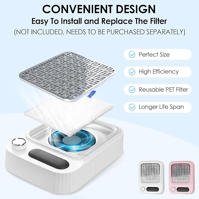 2PACK Reusable Nail Dust Collector Filter, Replacement Filters Compatible with Nail Duster Collector, Powerful Nail Vacuum Nail Filters, Nail Dust Extractor Replacement, Easy to Clean 5.51x5.31inch