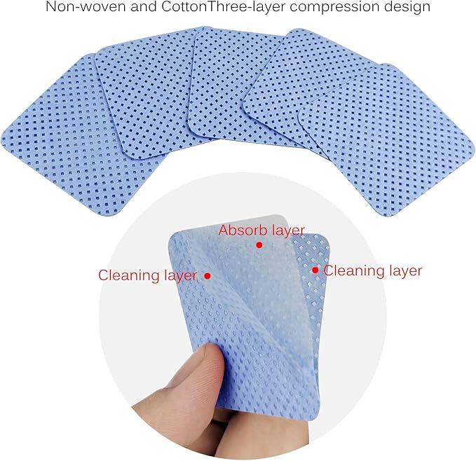 300 Pcs Lint Free Nail Wipes, Non-Woven Nail Polish Remover Pads Nail Polish Wipes for Nail Polish Removal Eyelash Extensions DIY Nail Art Supplies (Blue)