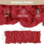 Artoid Mode Boho Gauze Red 3 Pieces Wedding Table Runner, 120 Inch Cheesecloth - Image 7