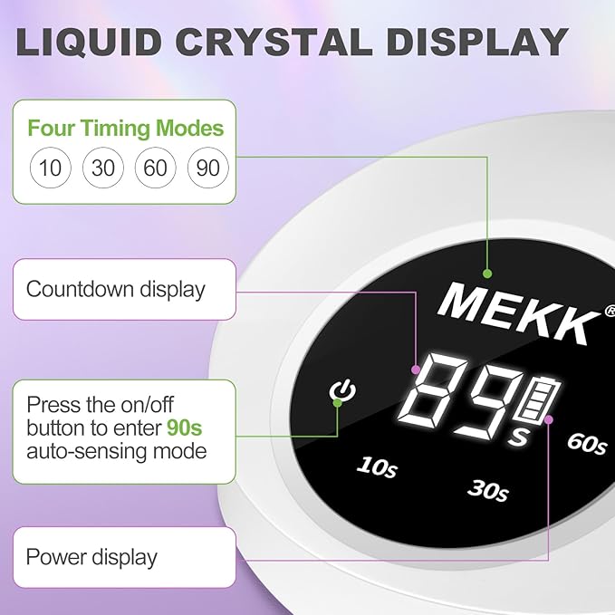 MEKK Gooseneck UV Nail Lamp Cordless Mini UV Light for Gel Nails with Auto Sensor,Professional Flash Cure Lamp 30W Single Nails Light with Three Timers (10s/30s/60s) Salon & Home DIY Use-White