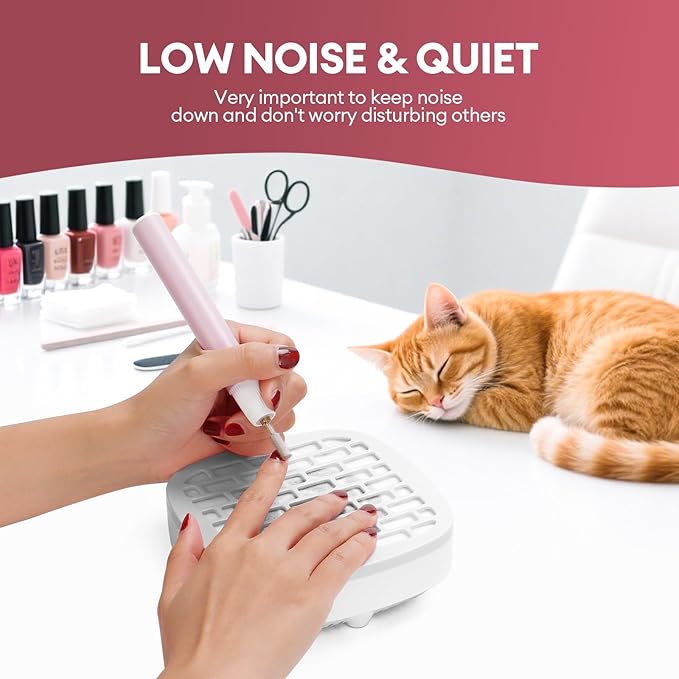 LIARTY Small Nail Dust Collector Nail Tech, Mini Quiet Vacuum Nail Fan Dust Collector Vent with Filter Paper Sheets for Nail Art, Professional Nail Tech Supplies