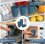 Wheat Straw Cups, Unbreakable Reusable Plastic Cup Set of 6, Lightweight - Image 4
