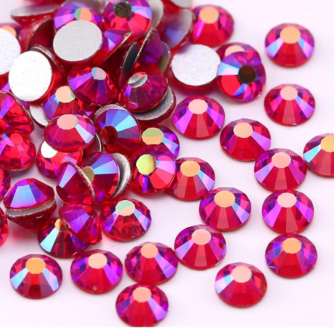 Novani Crystal Rhinestones, Flatback Loose Gemstones 1440pcs Glass Rhinestones for Clothes Shoes Crafts Makeup Nail Art and DIY Decorations(SS10, Light Siam AB)