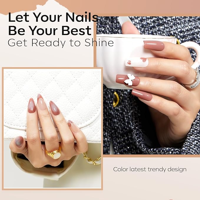 modelones Brown Nail Polish, Neutral Dark Nude 15 ml Quick Dry Nail Lacquer Strengthener Chip Resistant Long Last Shine Fingernail Toe Nail Art DIY Home Travel Manicure Gift for Women Girls 0.5 Fl Oz