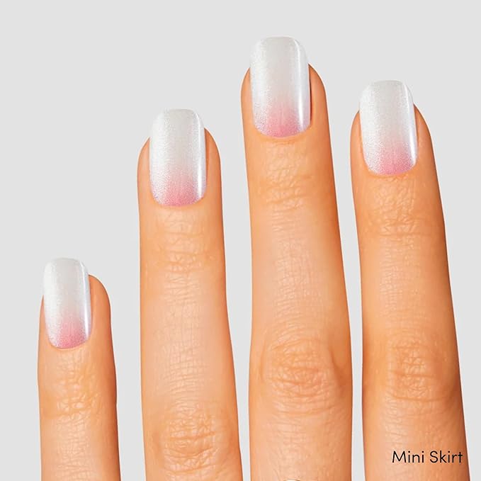 Dashing Diva Gloss Nail Strips Bundle - The Classic Ombre Collection - Smitten at Sundown & Mini Skirt - UV Free, Chip Resistant, Long Lasting Gel Stickers - Contains 2 Sets