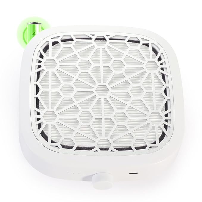 Nail Dust Collector, Cordless Dust Collector Nail Tech, Compact Powerful 6000RPM Nail Vacuum Fan Rechargeable Dust Extractor for Acrylic Gel Polish Manicure Pedicure for Home, White
