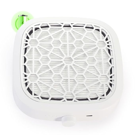Nail Dust Collector, Cordless Dust Collector Nail Tech, Compact Powerful 6000RPM Nail Vacuum Fan Rechargeable Dust Extractor for Acrylic Gel Polish Manicure Pedicure for Home, White