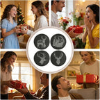 4Pcs Slate Coasters with Deer Pattern, Round 3.94 inch Cup Mats - Image 5