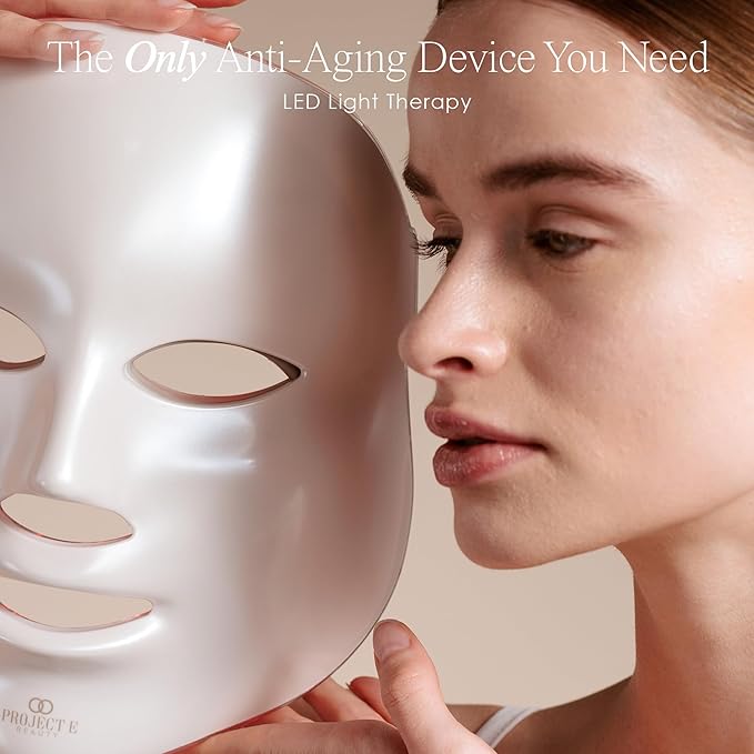Project E Beauty Skin Rejuvenation Photon Mask | LED Face Mask Light Therapy Red Blue Light Anti-Aging Wrinkle Spa Facial Treatment Home Skincare Mask