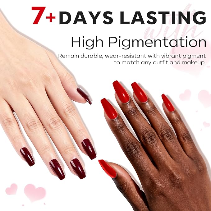 modelones Nail Polish Set, 6 Colors 2025 Classic Apple Red Cat Eye Glitter Mini Quick Dry Nail Lacquer Kit, Ruby Cherry Red Magnetic Sparkle DIY Nail Art Manicure Gift for Women Girls