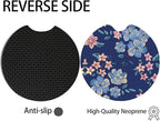2pcs Cute Blue Flowers Car Coasters, Absorbent Universal neoprener Cup Holder - Image 4