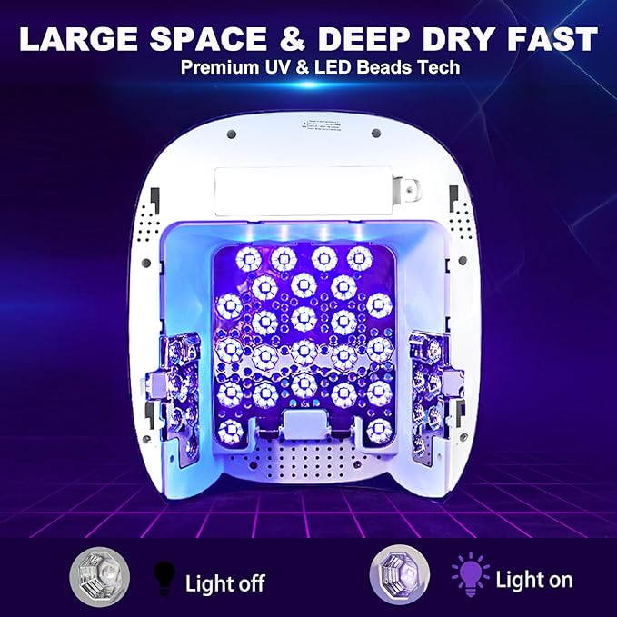 LIMEGIRL Cordless Nail Lamp, 72W Powerful UV LED Nail Dryer with Replaceable Lamp Beads & Battery, UV Light for Gel Polish, Rechargeable & Portable for Professional Nail Salon Use (Color, One Battery)