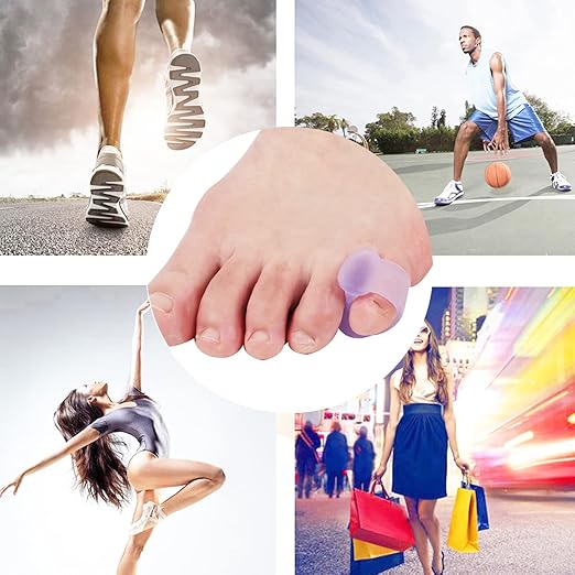 10 Pcs Pinky Toe Splint, Gel Toe Separators, Little Toe Straightener Hammer Toe for Men Women Walking, Running, Overlapping, Bunion Corrector and Bunion Relief, Small