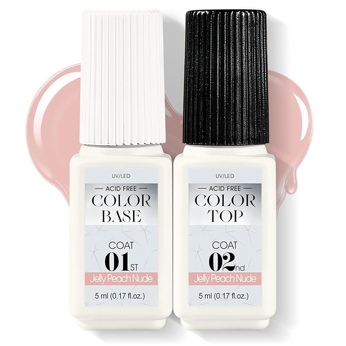 Nude Pink Gel Nail Polish 10ml - All-in-One Step Gel Polish Soak Off LED/U V Lamp DIY Salon Manicure at Home Long Lasting Glossy Finish Home Nail Salon Gift for Women & Girls (0.33 Fl Oz)