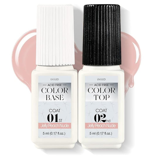 Nude Pink Gel Nail Polish 10ml - All-in-One Step Gel Polish Soak Off LED/U V Lamp DIY Salon Manicure at Home Long Lasting Glossy Finish Home Nail Salon Gift for Women & Girls (0.33 Fl Oz)