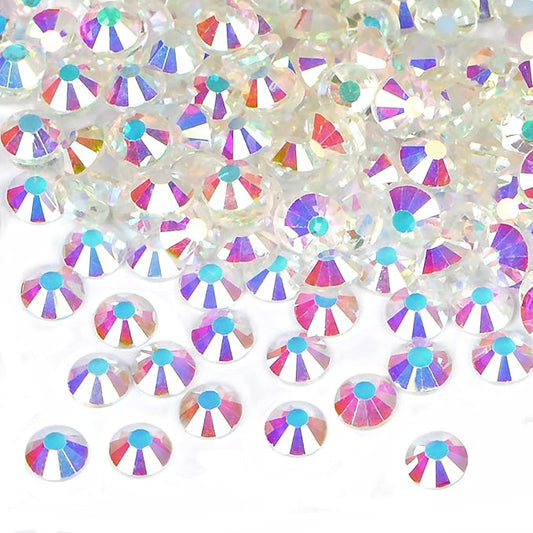 1440PCS Art Nail Rhinestones Non Hotfix Glue Fix Round Crystals Glass Flatback for DIY Jewelry Making with one Picking Pen (ss16 1440pcs, Starry Meteor)