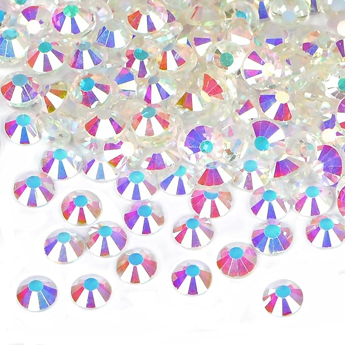 1440PCS Art Nail Rhinestones Non Hotfix Glue Fix Round Crystals Glass Flatback for DIY Jewelry Making with one Picking Pen (ss20 1440pcs, Starry Meteor)
