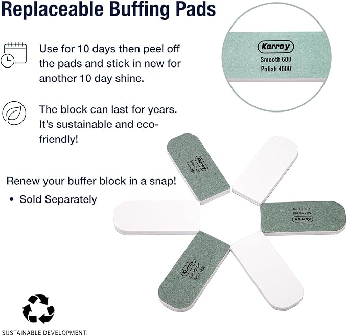 Nail Files and Buffers for Natural Nails Smooth and Polish Gel Surface 400/600/4000 Grit (C-Cuboid)