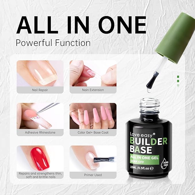 Salon-Grade Mocha Builder Gel - Hypoallergenic Strong Base Coat | Long-Lasting Adhesion (30+ Days) for Professional Nails Gift for Women
