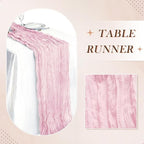 10 Pack Light Pink Cheesecloth Table Runner 21 x 120 Inch Boho Gauze Sheer - Image 6