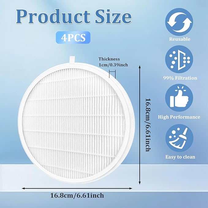 4 Pcs Nail Dust Vacuum Collector Replacement Filter Compatible with MelodySusie SProR/XC320J Reusable and Easy Clean for Salons Home Use Nail Art Tools