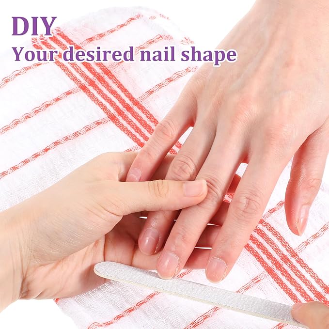 200Pcs 100/180 Grit Nail Files, Professional Double Sided Emery Board for Natural and Acrylic Nails, Reusable Fingernail Files Bulk, Manicure Tools for Salons Home Pedicure Beauty