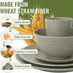 Unbreakable Wheat Straw Dinnerware Set 40 PCS - Image 9