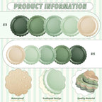 200pcs Sage Green Plates and Napkins Tableware Set Serve 50 Guests Includes - Image 3