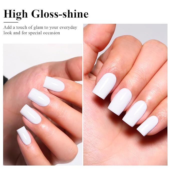Imtiti White Gel Polish, One Step LED U V Gel Polish Nail Art Starter Manicure Salon for Women Girls 0.3 Fl Oz