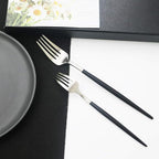 JASHII 18/10 Black Handle Flatware Silver Silverware Set 304 Stainless Steel - Image 6